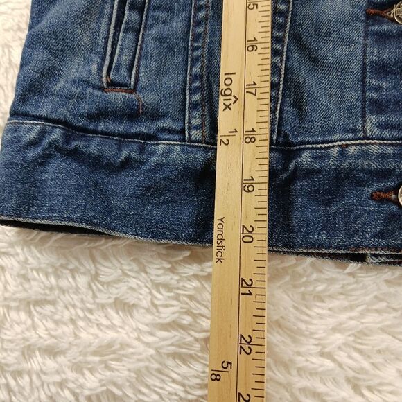 Harley Davidson Y2K Womans Denim Jacket Embroidered V-Twin Back. Womans Large.. - Picture 12 of 16